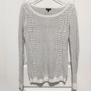 Express Wide Collar Knit Gray Sweater